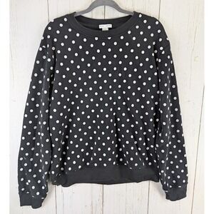 Better Together Size XL Black White Polka Dot Womens‎ Long Sleeve Sweater Top